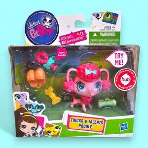 Hasbro Littlest Pet Shop #2395 Poodle Dog Tricks & Talents Pink New LPS 2011